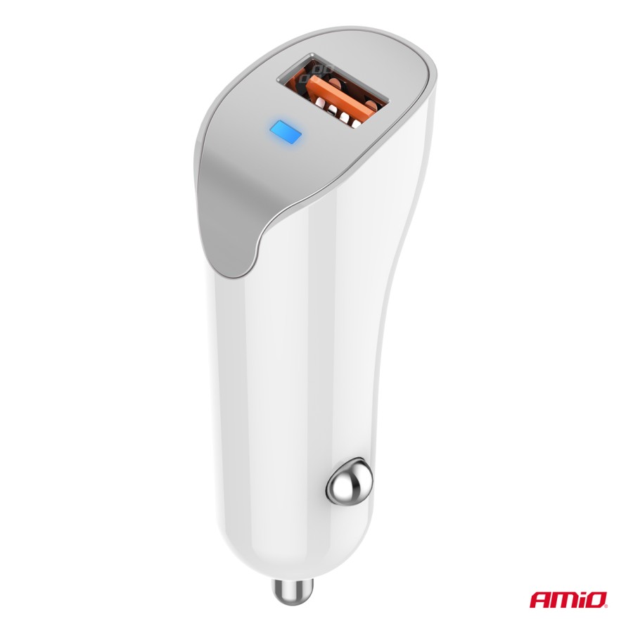 Amio - ΦΟΡΤΙΣΤΗΣ ΑΝΑΠΤΗΡΑ 12/24V ΜΕ 1 ΘΥΡΑ USB 10.5W 5V/2.1A ΛΕΥΚΟΣ - 1 Τεμ. (03873/AM)