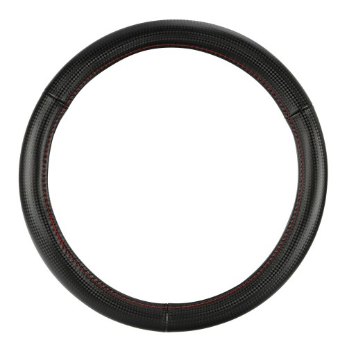Lampa Κάλυμμα Τιμονιού Αυτοκινήτου Racing Premium 35-37εκ. Άοσμο ανάγλυφο από Ultra soft Skeentex Μαύρο Κόκκινο 1-τεμ. (L3316.6)