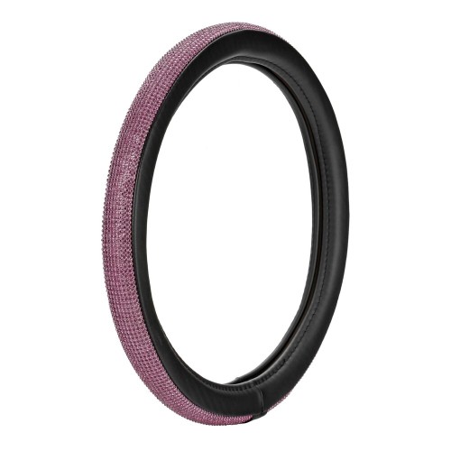ΚΑΛΥΜΜΑ ΤΙΜΟΝΙΟΥ DIAMONDS PINK (Μ) 37/39cm ΣΥΝΘΕΤΙΚΟ ΔΕΡΜΑ SKEENTEX ΜΑΥΡΟ/POZ LAMPA  - 1 ΤΕΜ.