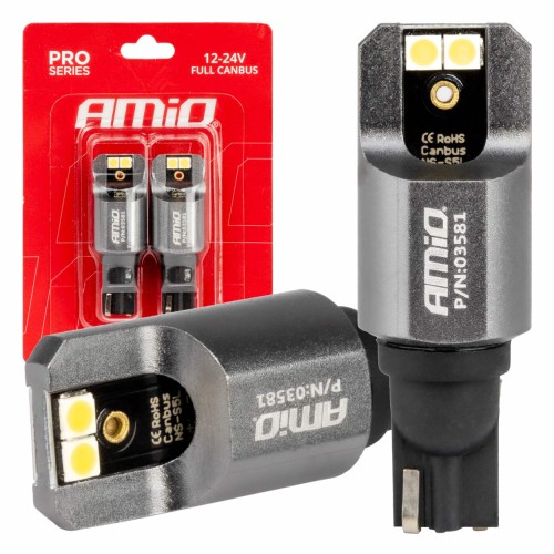 Amio - ΛΑΜΠΕΣ T15 W16W 12/24V 6.000K 4xSMD LED FULL CAN-BUS ΛΕΥΚΟ 3030 PRO SERIES - 2 ΤΕΜ. (03581/AM)