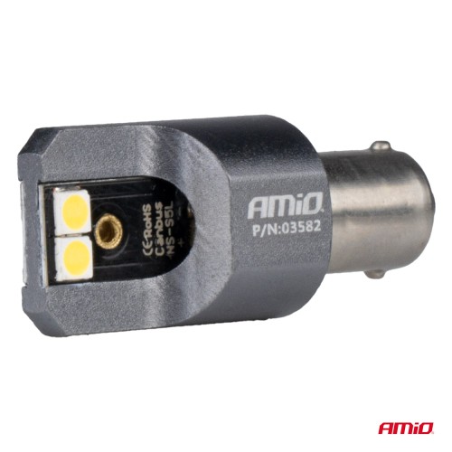 Amio - ΛΑΜΠΕΣ T4W BA9s 12/24V 6.000K 4xSMD LED FULL CAN-BUS ΛΕΥΚΟ 3030 PRO SERIES - 2 ΤΕΜ. (03582/AM)