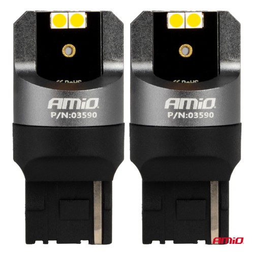 Amio - ΛΑΜΠΕΣ WY21W 12/24V 6.000K 4SMD LED CAN-BUS ΚΙΤΡΙΝΟ PRO SERIES - 2 ΤΕΜ. (03590/AM)