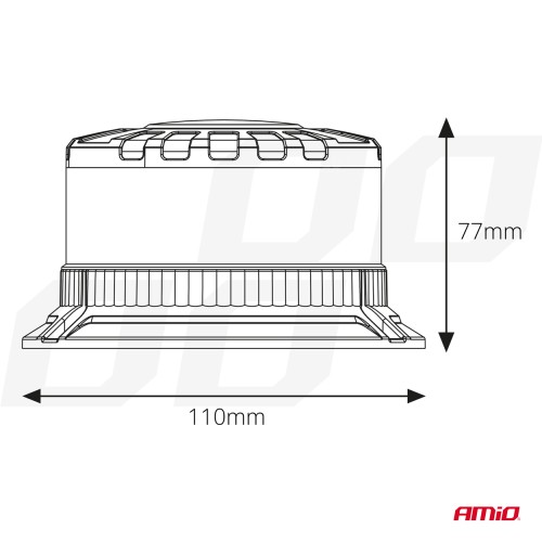 Amio - ΦΑΡΟΣ ΦΙΜΕ HEAVY DUTY W28B 12/24V ΠΟΡΤΟΚΑΛΙ 16LED ΒΙΔΩΤΟΣ Υ77mm Φ110mm - 1 τεμ. (04109/AM)