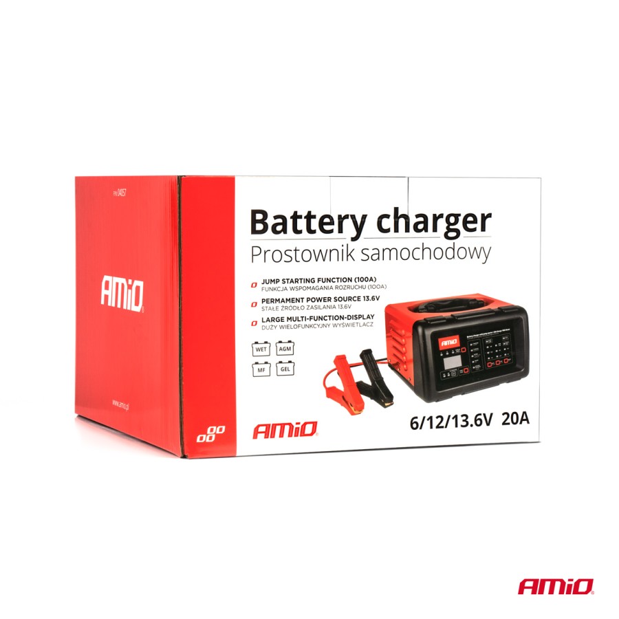 Amio - ΕΚΚΙΝΗΤΗΣ/ΦΟΡΤΙΣΤΗΣ ΜΠΑΤΑΡΙΑΣ 6/12V (100Α START ENGINE) - 1 ΤΕΜ. (04057/AM)