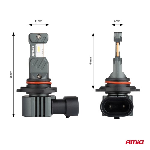 Amio - ΛΑΜΠΕΣ LED HΒ3 9005 / HIR1 / H10 12V 60W 6.000K 5.600lm +400% LED CAN-BUS HYBRID SERIES - 2 ΤΕΜ. (04117/AM)