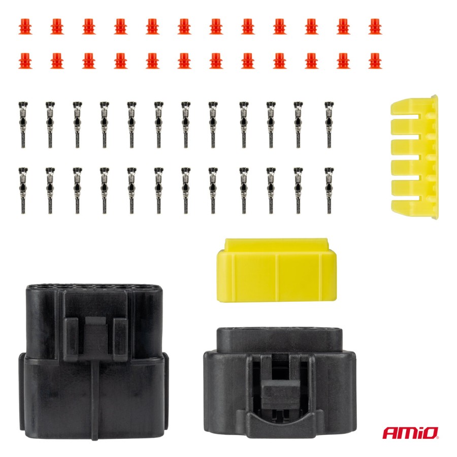 Amio - ΦΙΣΑ ΣΥΝΔΕΣΗΣ ΜΕ ΥΠΟΔΟΧΗ 12 PIN Φ2,2mm ΑΔΙΑΒΡΟΧΗ - 1 τεμ. (04352/AM)