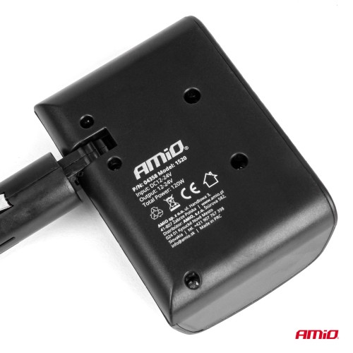 Amio - ΑΝΤΑΠΤΟΡΑΣ ΑΝΑΠΤΗΡΑ 12/24V 120W ΜΑΥΡΟΣ/3 ΘΕΣΕΙΣ/ΠΕΡΙΣΤΡΟΦΗ 90 ΜΟΙΡΩΝ - 1 Τεμ. (04358/AM)