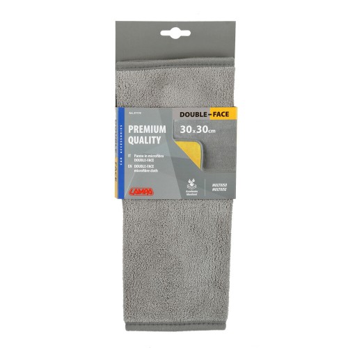 Lampa - Πανάκι καθαρισμού Microfibre (Μικροΐνες) Διπλής Όψης Premium (30x30 cm) - Γκρι / Κίτρινο - 1  τεμ. (L3717.9)