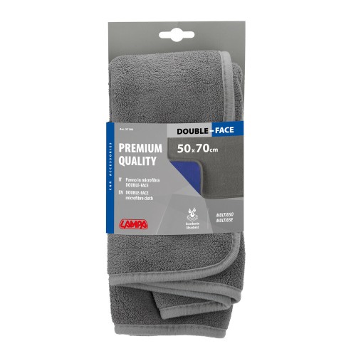 Lampa - Πανάκι καθαρισμού Microfibre (Μικροΐνες) Διπλής Όψης Premium (50x70 cm) - Γκρι / Μπλέ - 1 τεμ. (L3718.3)