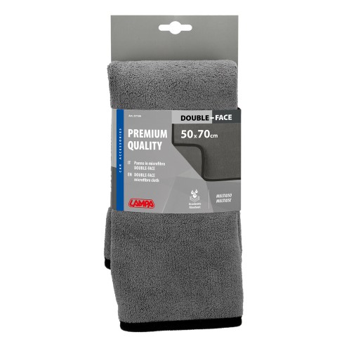 Lampa - Πανάκι καθαρισμού Microfibre (Μικροΐνες) Διπλής Όψης Premium (50x70 cm) - Γκρι - 1 τεμ. (L3718.4)