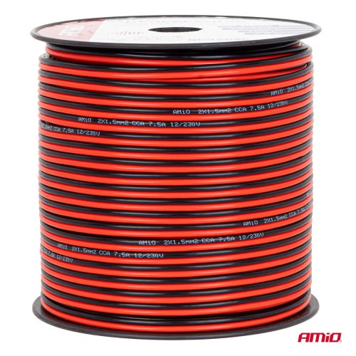 Amio - Δίδυμο Καλώδιο Ηχείων CCA 2×1,5mm² 100m - 1 τεμ. (04459/AM)