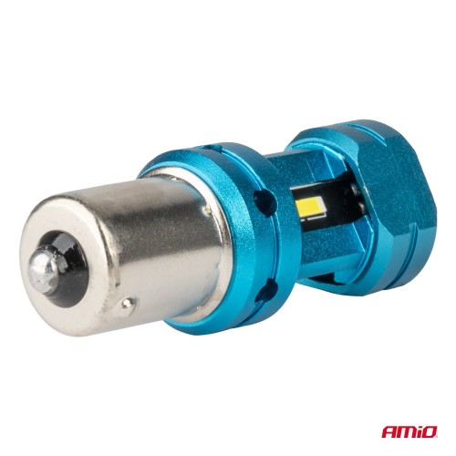 Amio - Λάμπες LED Αυτοκινήτου CANBUS 1156 BA15S P21W 4SMD 1860 6000K Λευκή – Universal 12V/24V - 2 Τεμ. (04252/AM)