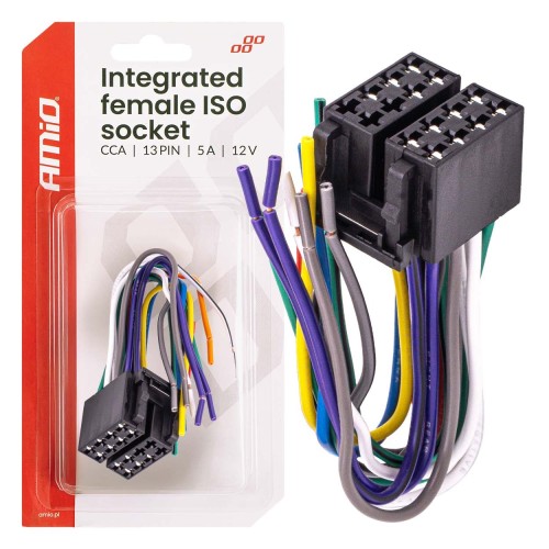 Amio - Φίσσα ISO 13 Pin Θηλυκή 12V έως 5A – CCA, Για Ηλεκτρικές Εγκαταστάσεις Οχημάτων - 1 τεμ. (04441/AM)