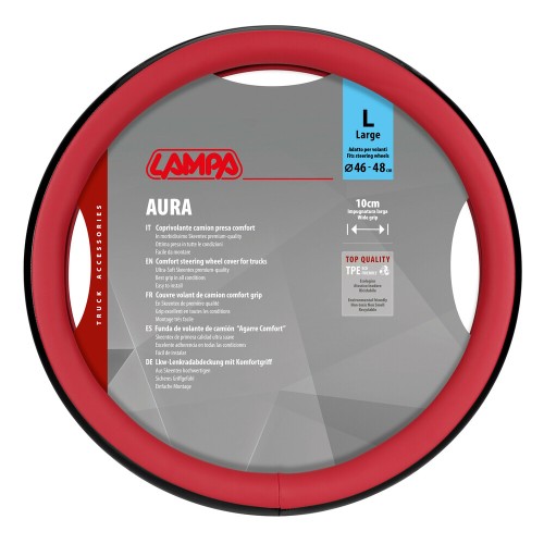 Lampa - Κάλυμμα Τιμονιού Φορτηγού Aura Skeentex Κόκκινο Μέγεθος L ?46–48cm Ultra-Soft, Αντιολισθητικό, Φάρδος 10cm - 1 τεμ. (L9708.0)