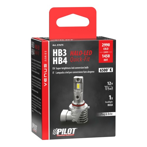 Lampa - LED Λάμπα Αυτοκινήτου Halo Venus Series HB3 / HB4 12V 10W Quick-Fit – Υψηλής Φωτεινότητας, Fanless Technology - 1 τεμ. (L5767.5)