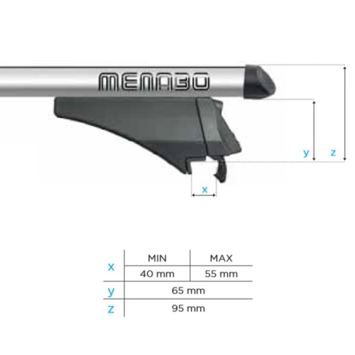MENABO ΜΠΑΡΕΣ ΟΡΟΦΗΣ ΑΛΟΥΜΙΝΙΟΥ TIGER XL SILVER 131.5 cm ΣΕ ΑΣΗΜΙ ΧΡΩΜΑ ΓΙΑ Acura RDX III 5 doors 2019> ΜΕ FLUSH ή RAISED RAILS - 2 ΤΕΜ. (8500/ΜΒ)