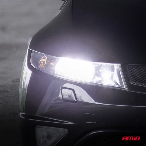 Amio - Λαμπτήρες LED F25 PRO Black Edition H1 68W 12-24V Full CAN Bus με Φωτεινότητα 7646lm σε Ψυχρό Λευκό 6000K για Επιβατικά Αυτοκίνητα & Φορτηγά - Σετ 2 τεμ. (04717/AM)