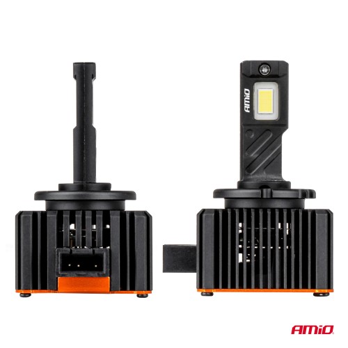 Amio - Λαμπτήρες LED Φώτων Εμπρός τύπου D8S βάση PK32d-1 τάση λειτουργίας 12V απόδοσης 176W (14424lm) XD PRO Series FULL CANBUS 6500K με ψύκτρα Plug & Play για Επιβατικά Αυτοκίνητα - 2 τεμ. (04684/AM)