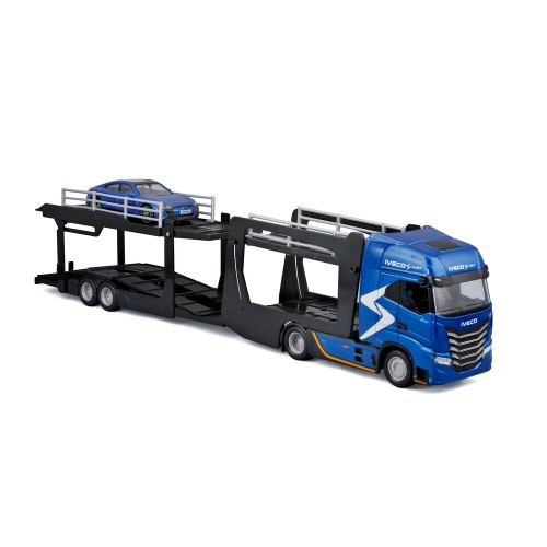 Lampa - Μινιατούρα νταλίκα Iveco S-Way με καρότσα αυτοκινήτων & Audi RS E-Tron 1:43 Burago - 1 τεμ. (L.BU31475)