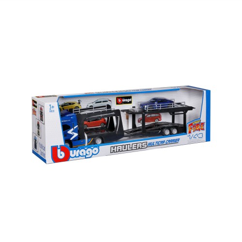 Lampa - Μινιατούρα νταλίκα Iveco S-Way με καρότσα αυτοκινήτων & Audi RS E-Tron 1:43 Burago - 1 τεμ. (L.BU31475)
