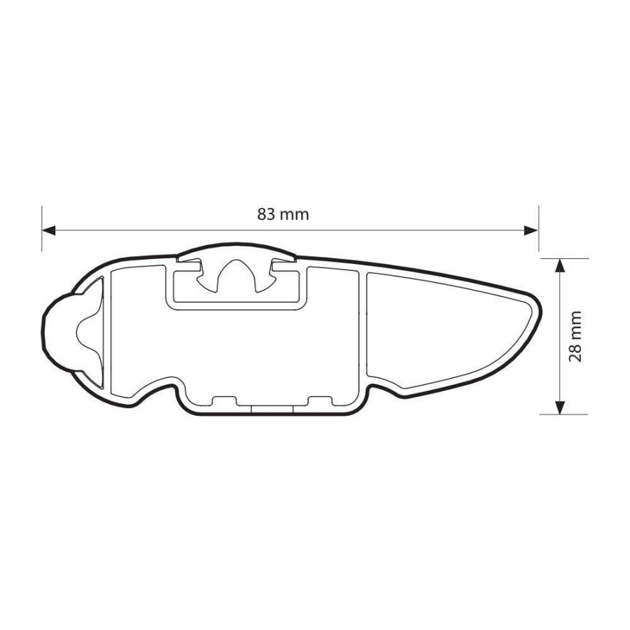 Nordrive - Μπάρα οροφής αλουμινίου μαύρη 109cm Silenzio CX Origine System (Origine/Standard/Flush Railing) - 1 τεμ. (L.N15428)