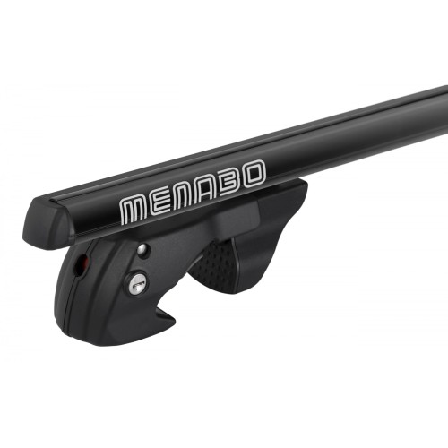 MENABO ΜΠΑΡΕΣ ΟΡΟΦΗΣ ΑΛΟΥΜΙΝΙΟΥ SHERMAN BLACK 120 cm ΣΕ ΜΑΥΡΟ ΧΡΩΜΑ ΓΙΑ Hyundai Venue 5 doors 2020> ΜΕ RAISED RAILS (Παράλληλες Μπάρες με Κενό) - 2 ΤΕΜ. (12280/MB)