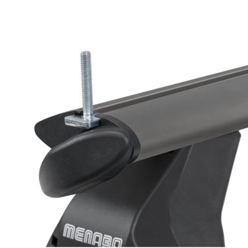 Menabo - Μπάρες Οροφής Αλουμινίου Omega Plus Black M 112 cm σε Μαύρο Χρώμα με Προστατευτικά Καπάκια Άκρων για Απλή Οροφή - 2 Τεμ. (16080/MB)