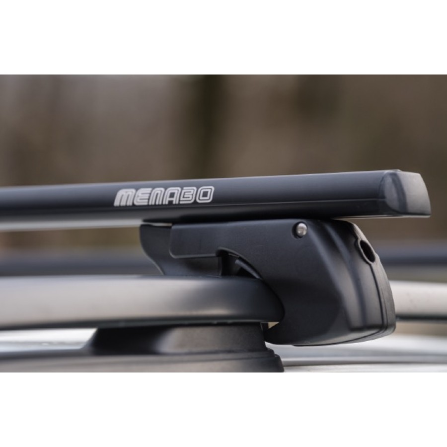 MENABO ΜΠΑΡΕΣ ΟΡΟΦΗΣ ΑΛΟΥΜΙΝΙΟΥ SHERMAN BLACK 120 cm ΣΕ ΜΑΥΡΟ ΧΡΩΜΑ ΓΙΑ Suzuki Ignis 5 doors 2016>  ΜΕ RAISED RAILS (Παράλληλες Μπάρες με Κενό) - 2 ΤΕΜ. (12280/MB)