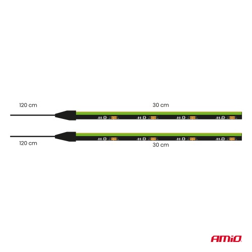 Amio – Ταινία LED COB 12V Πράσινη 2x30cm Flexible Πλαϊνού Φωτισμού για Σήμανση & Εντυπωσιακό Φως – Σετ 2 Τεμ. (04577/AM)