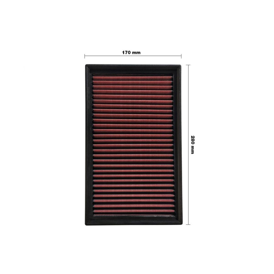 Simoni Racing - Φίλτρο Αέρα Racing Πλακέ 284x172x30 mm από Κόκκινο Βαμβάκι, Πλενόμενο και Επαναχρησιμοποιούμενο για Audi, Ford, Seat, Skoda, Volkswagen και Volvo - 1 Τεμ. (SRSR108)